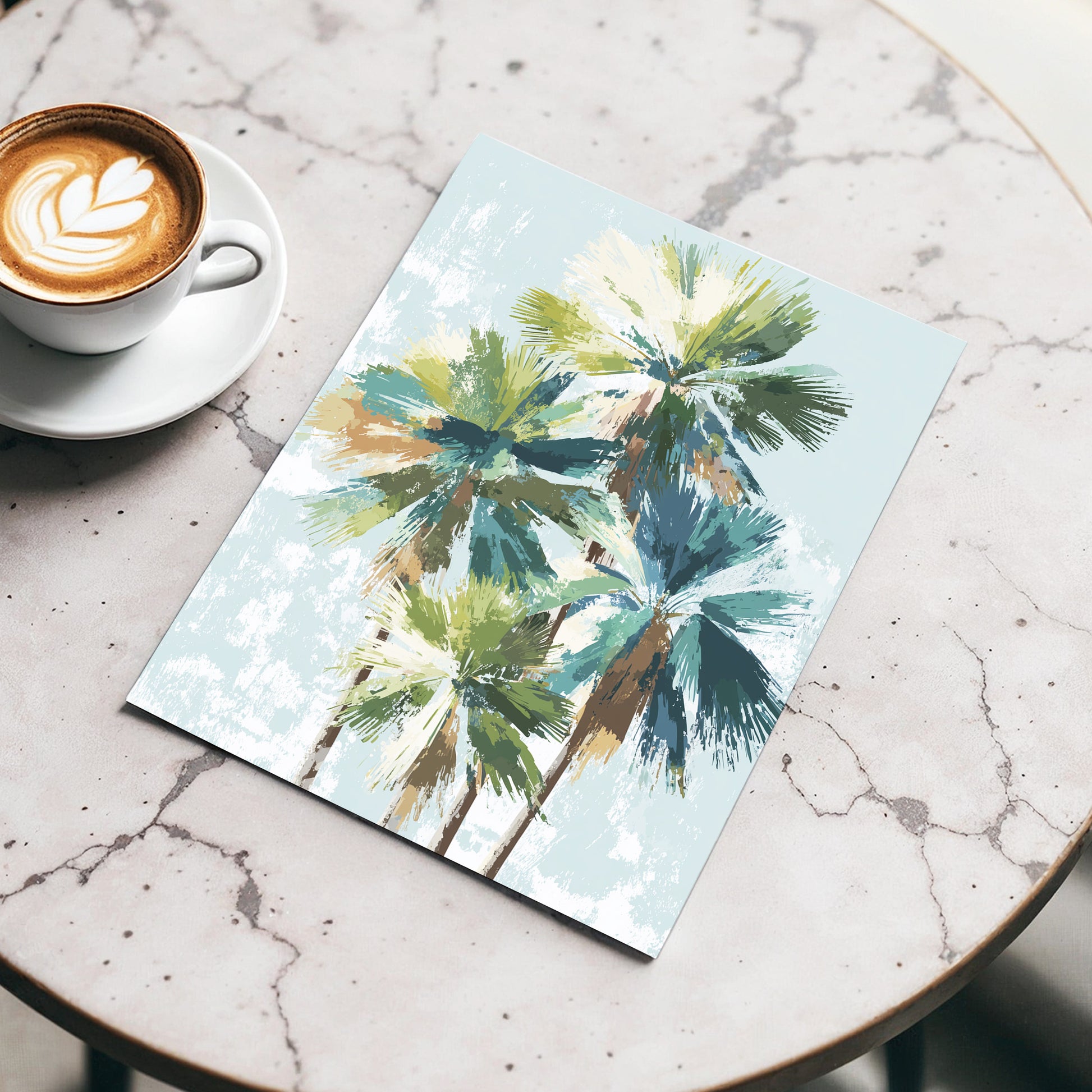 Palms in Coastal Light – wall art displayed in a styled interior, gallery view 3