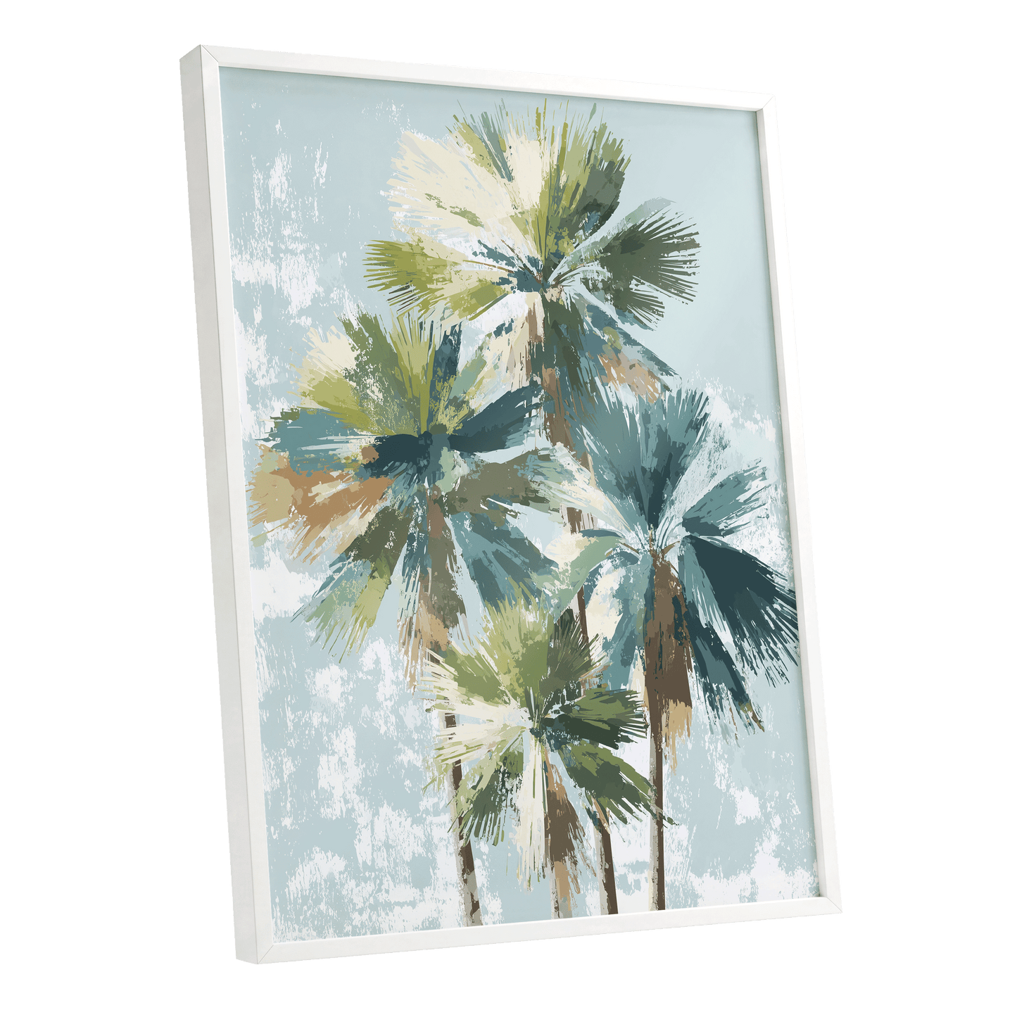 Palms in Coastal Light – white framed poster option