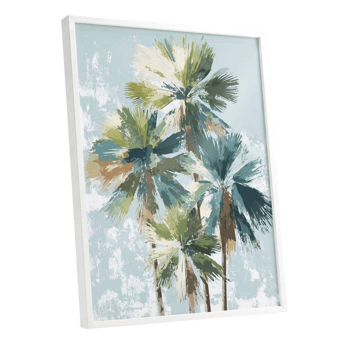 Palms in Coastal Light – white framed poster option