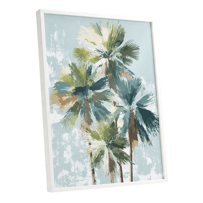 Palms in Coastal Light – white framed poster option
