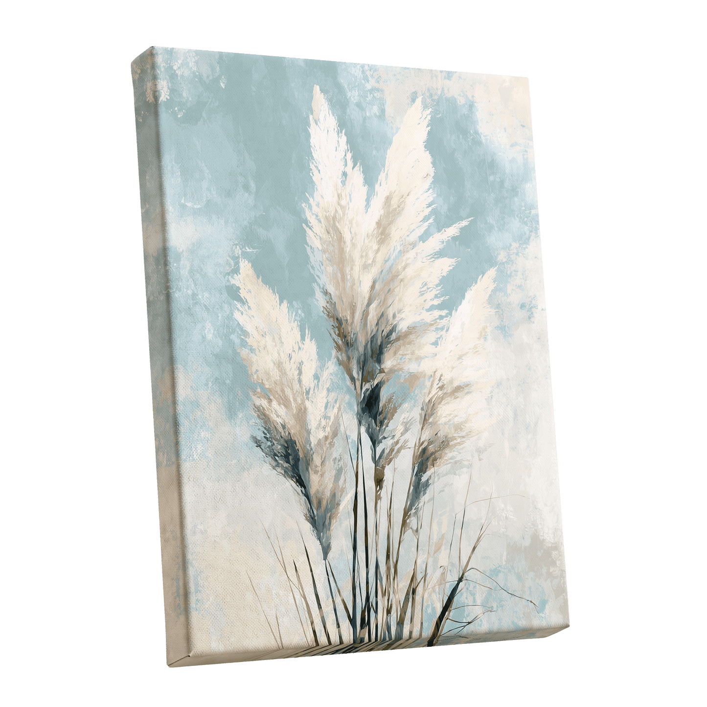Pampas in Pale Blue – stretched canvas option
