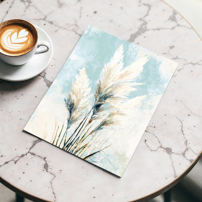 Pampas in Pale Blue – wall art displayed in a styled interior, gallery view 3