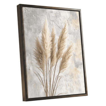Pampas in Quiet Light – black framed canvas option