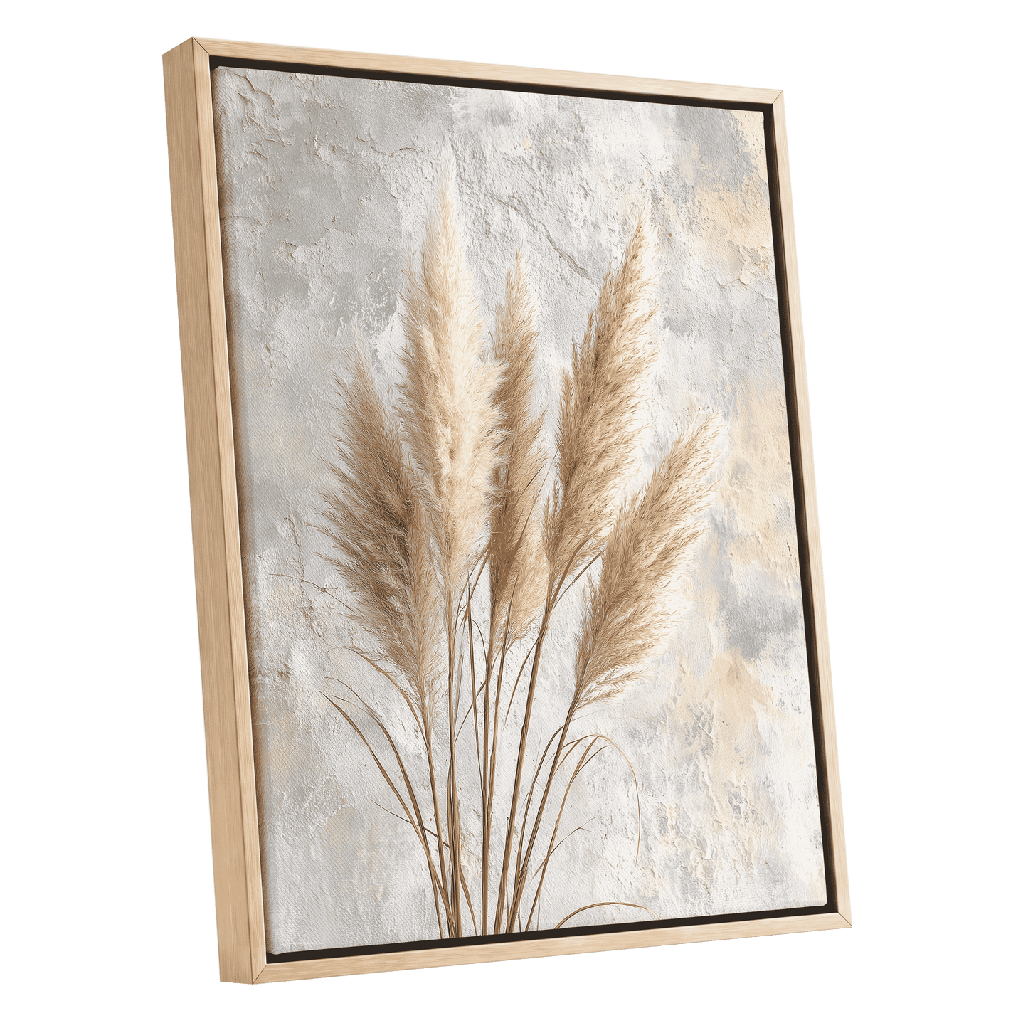 Pampas in Quiet Light – oak framed canvas option