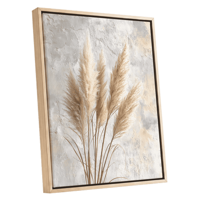 Pampas in Quiet Light – oak framed canvas option