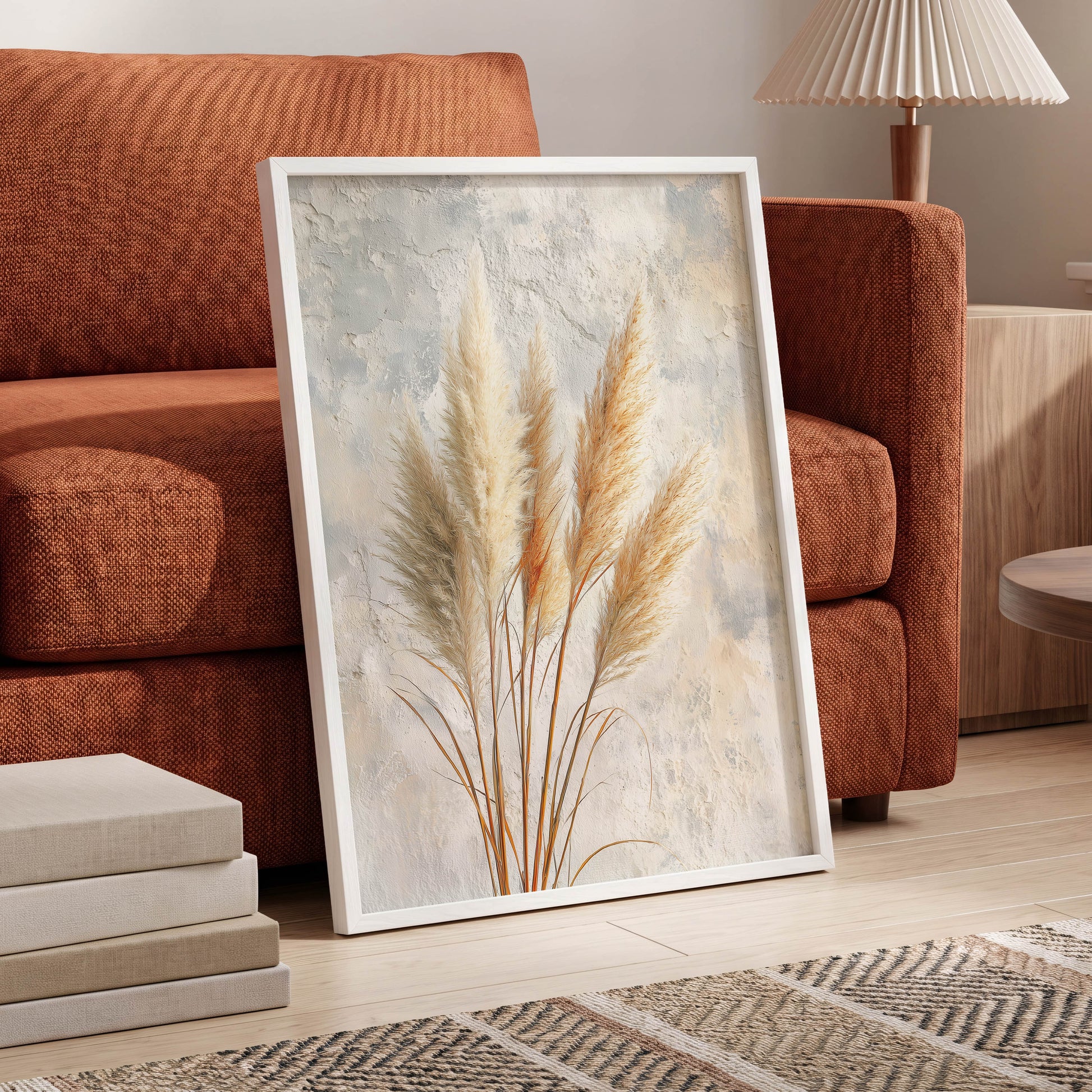 Pampas in Quiet Light – wall art displayed in a styled interior, gallery view 6