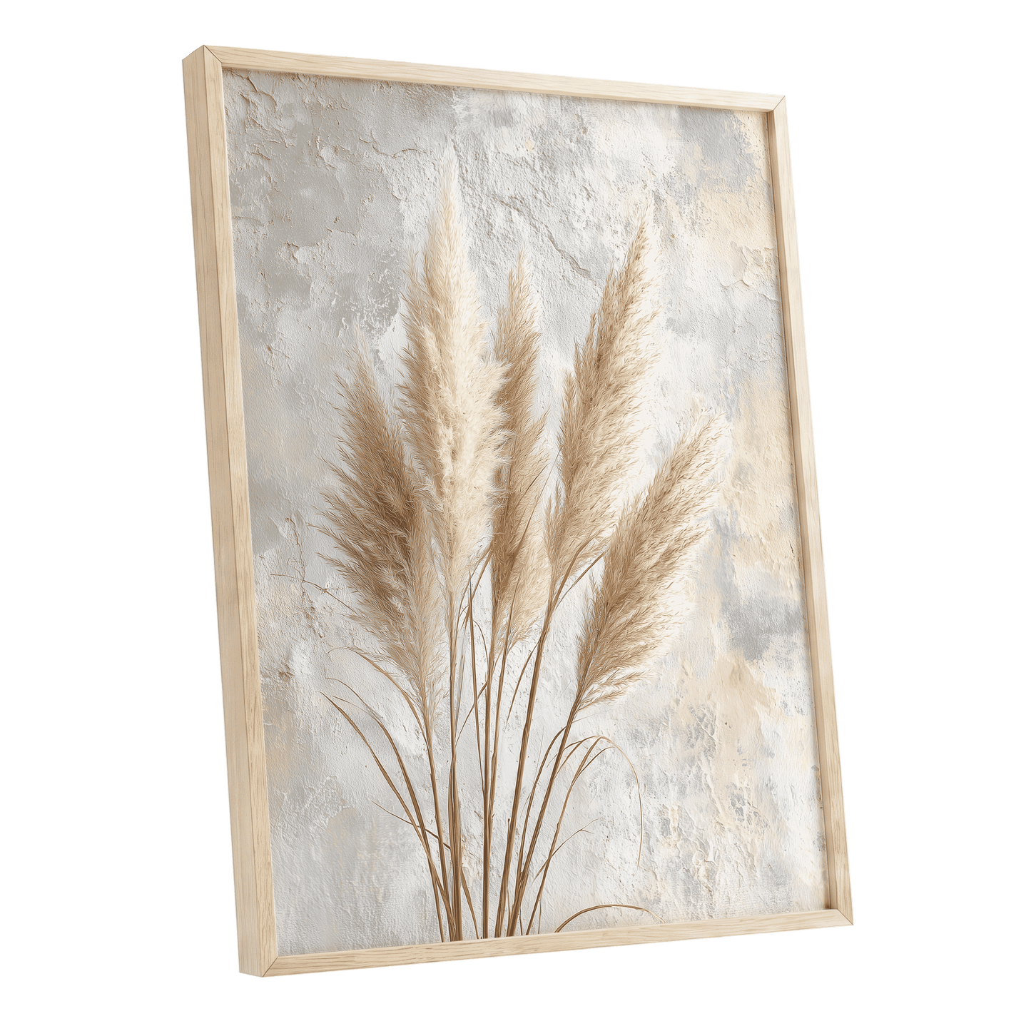 Pampas in Quiet Light – oak framed poster option
