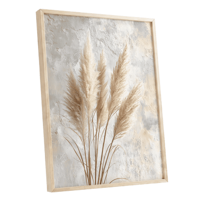 Pampas in Quiet Light – oak framed poster option