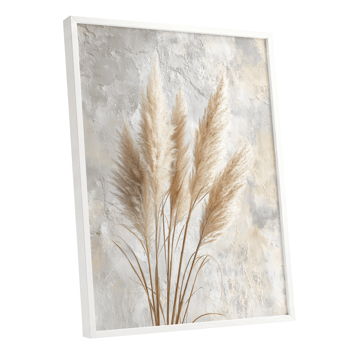 Pampas in Quiet Light – white framed poster option