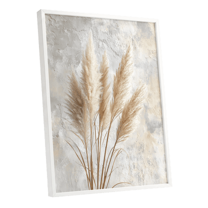 Pampas in Quiet Light – white framed poster option