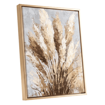 Pampas Reverie – gold framed canvas option