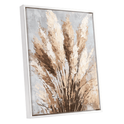 Pampas Reverie – white framed canvas option
