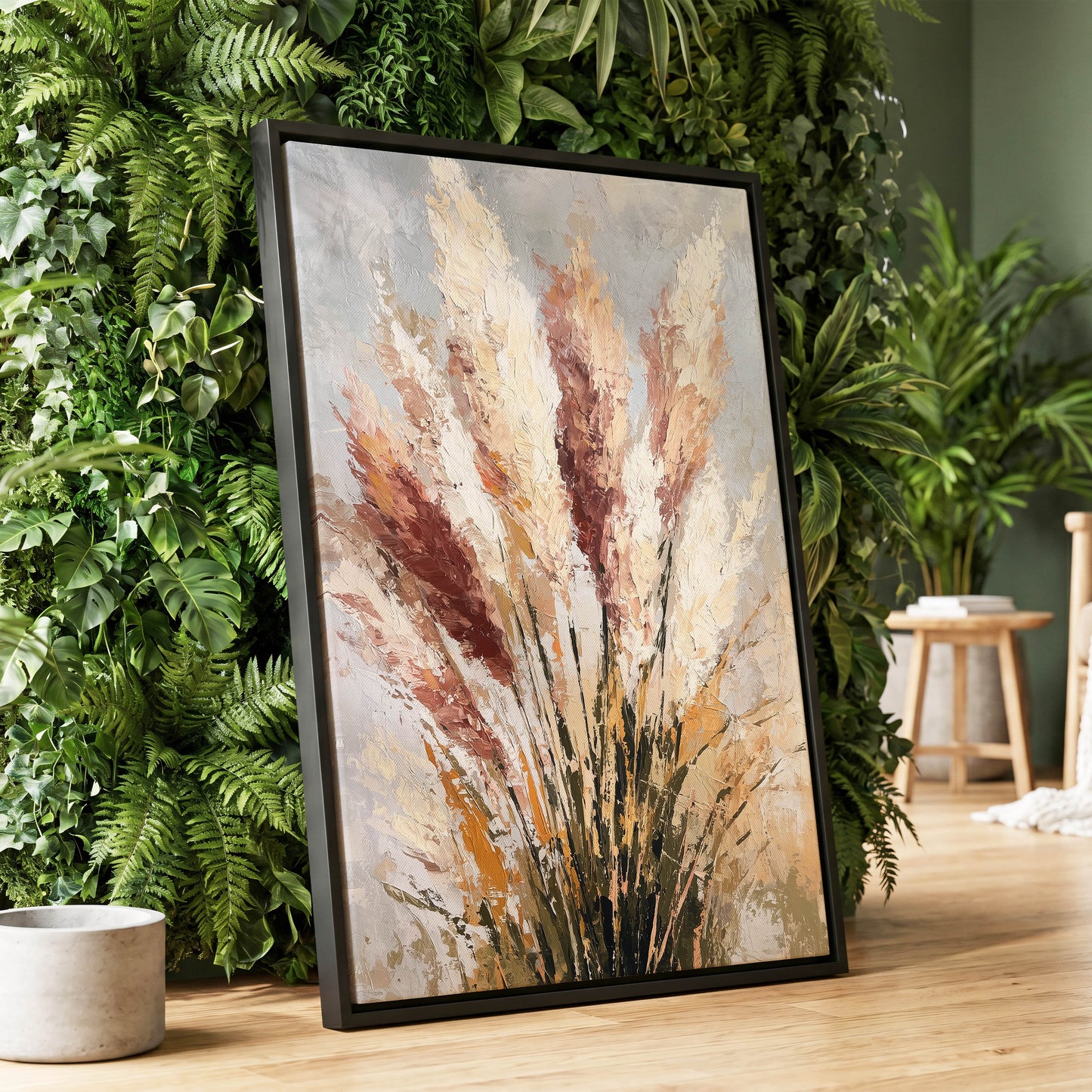 Pampas Reverie – wall art displayed in a styled interior, gallery view 1