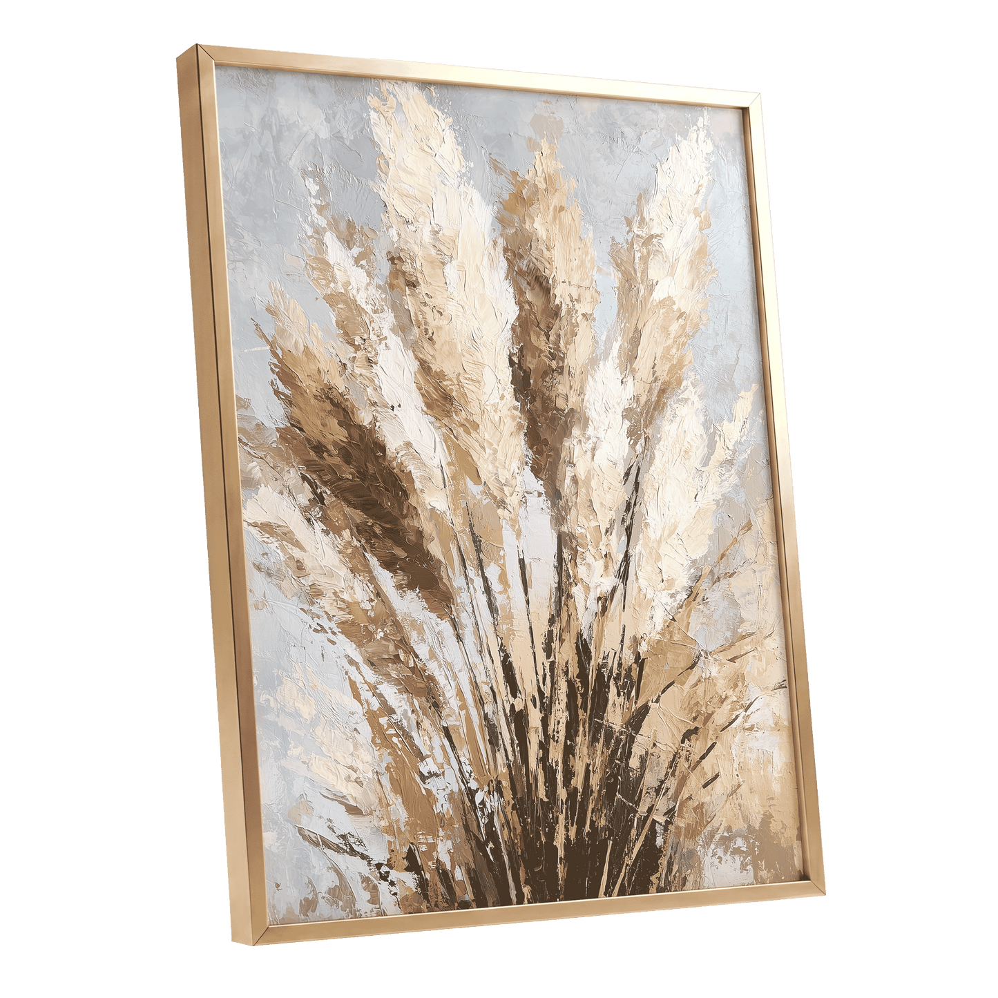 Pampas Reverie – gold framed poster option