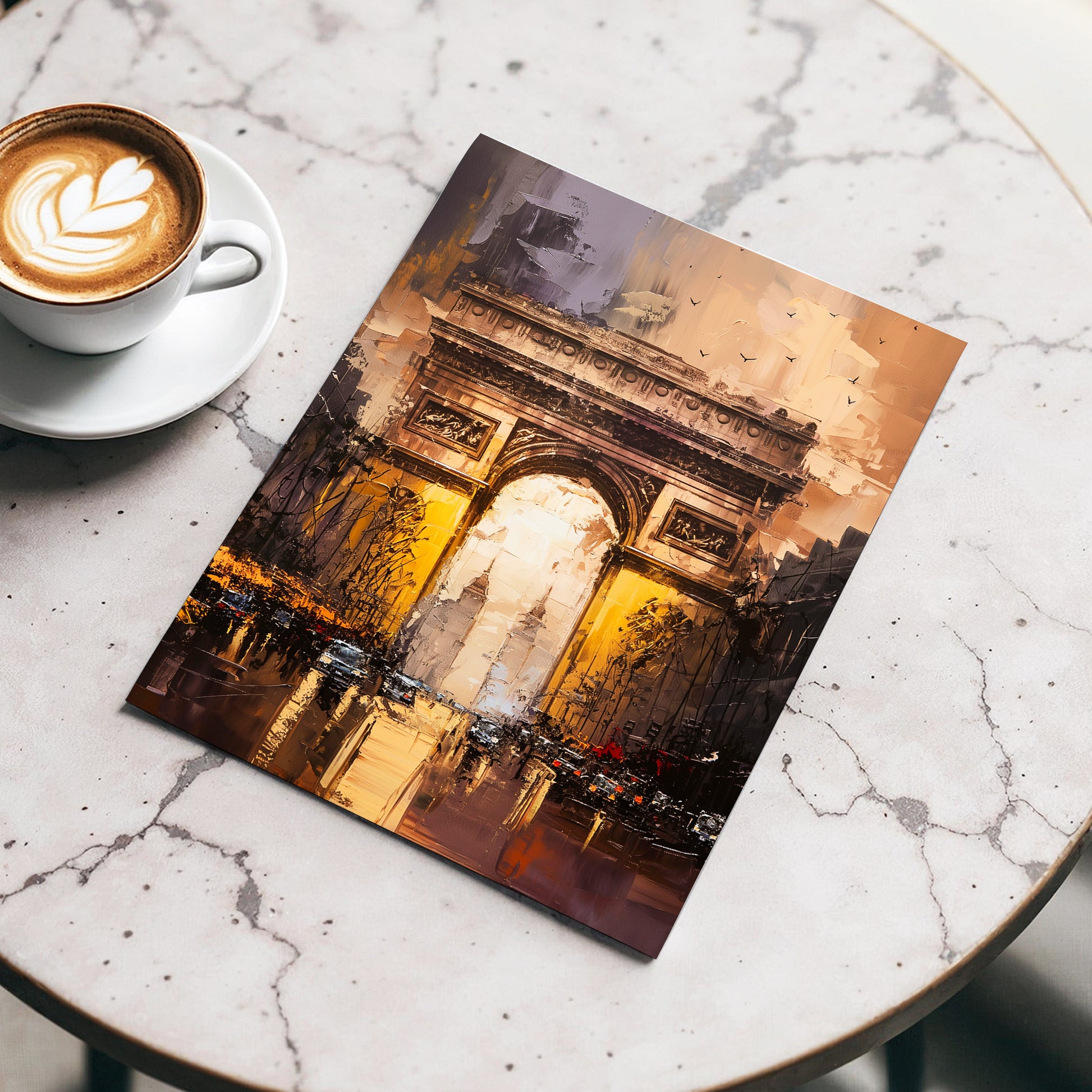 Parisian Passage, black, brown, gold abstract wall art displayed in a styled interior, gallery view 3