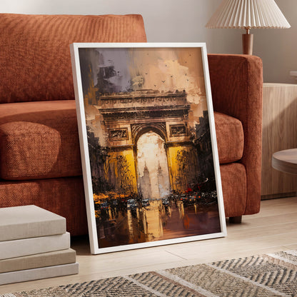 Parisian Passage, black, brown, gold abstract wall art displayed in a styled interior, gallery view 6
