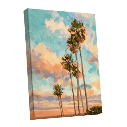 Pastel Palm Horizon – stretched canvas option