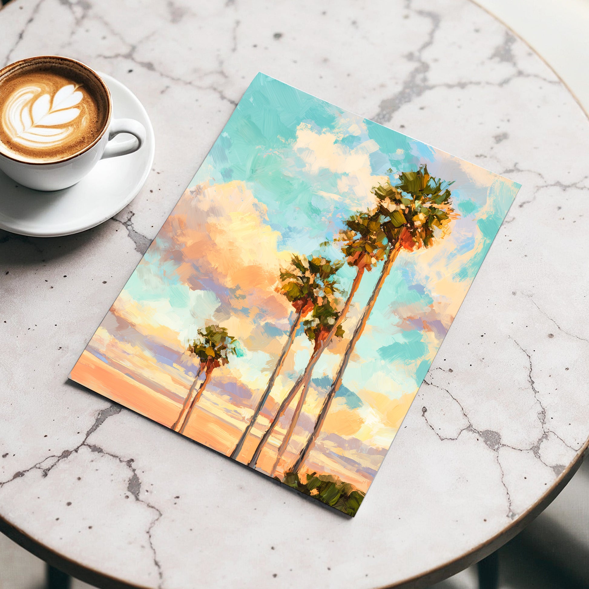 Pastel Palm Horizon – wall art displayed in a styled interior, gallery view 3