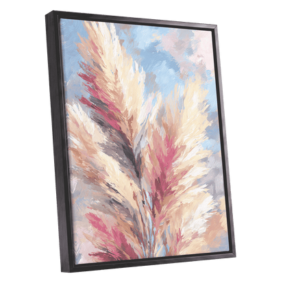 Pastel Plume Garden – black framed canvas option