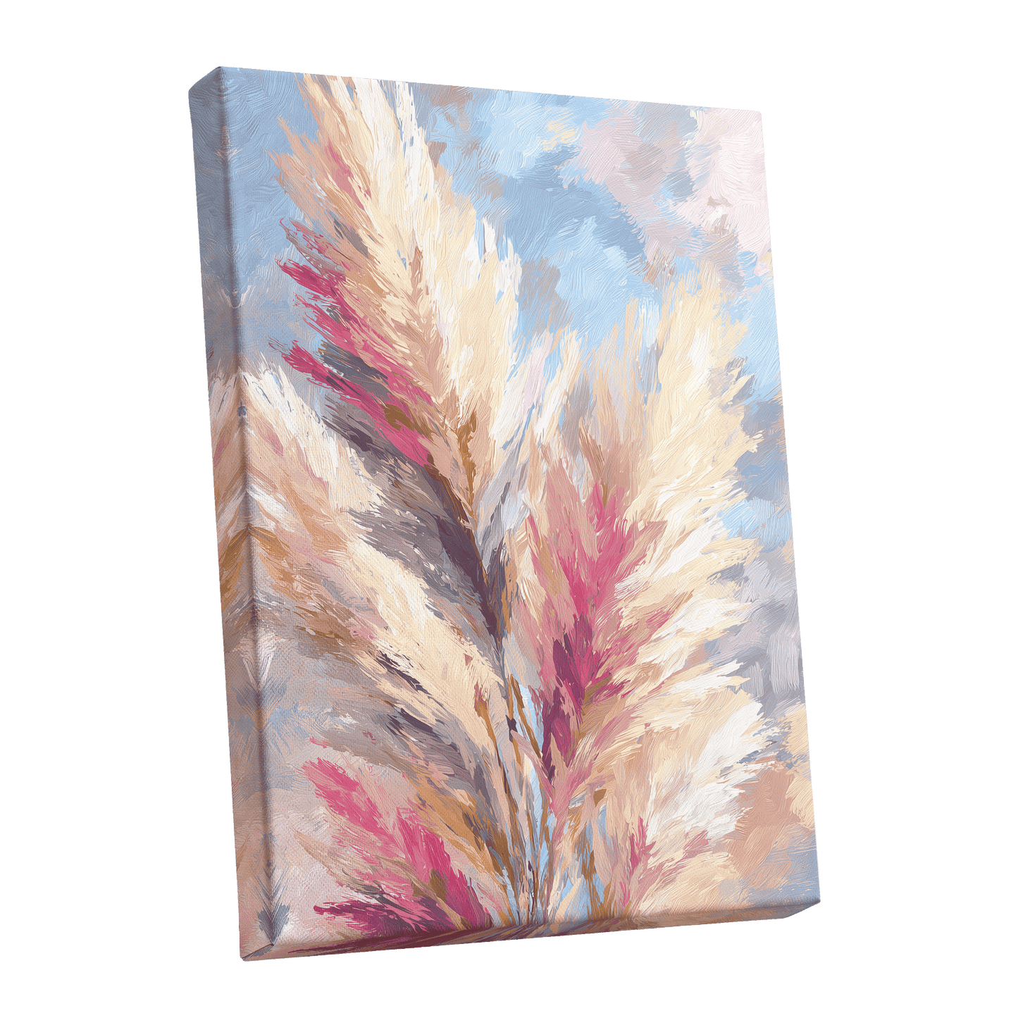 Pastel Plume Garden – stretched canvas option