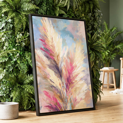 Pastel Plume Garden – wall art displayed in a styled interior, gallery view 1