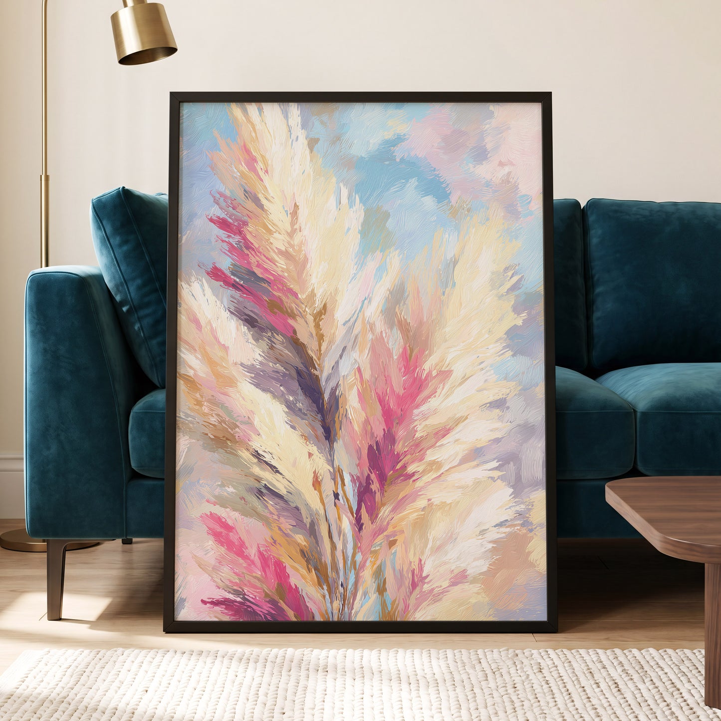 Pastel Plume Garden – wall art displayed in a styled interior, gallery view 5