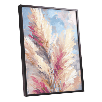 Pastel Plume Garden – black framed poster option