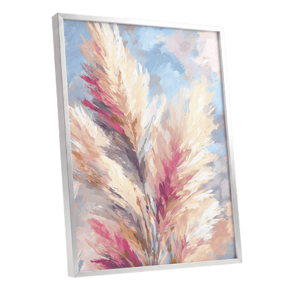 Pastel Plume Garden – silver framed poster option