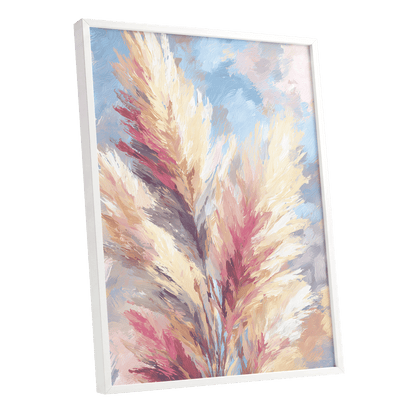 Pastel Plume Garden – white framed poster option