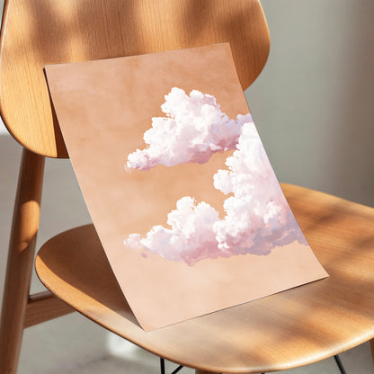Peach Cloud Reverie, orange, pink, white nature wall art displayed in a styled interior, gallery view 5
