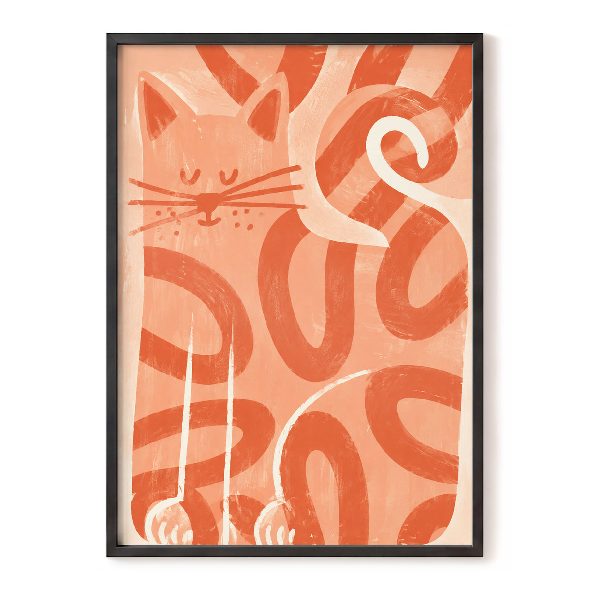 Peach Purr, pink, orange, white nature wall art, front artwork view