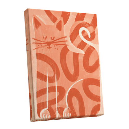 Peach Purr, pink, orange, white nature wall art shown as a stretched canvas wall art