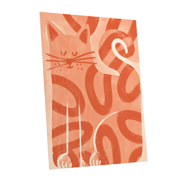 Peach Purr, pink, orange, white nature wall art shown as a unframed poster wall art print