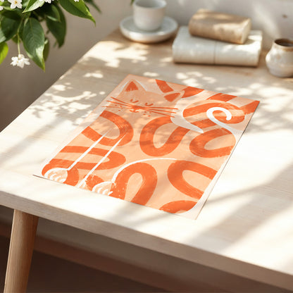Peach Purr, pink, orange, white nature wall art displayed in a styled interior, gallery view 5