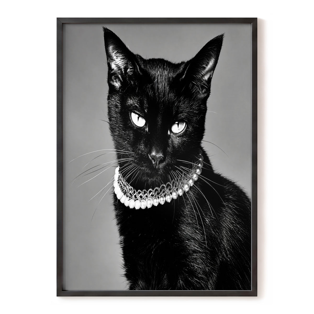 Pearls After Midnight, black, white, gray nature wall art, front artwork view