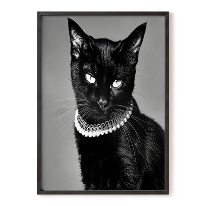 Pearls After Midnight, black, white, gray nature wall art, front artwork view