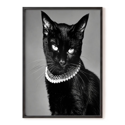Pearls After Midnight, black, white, gray nature wall art, front artwork view