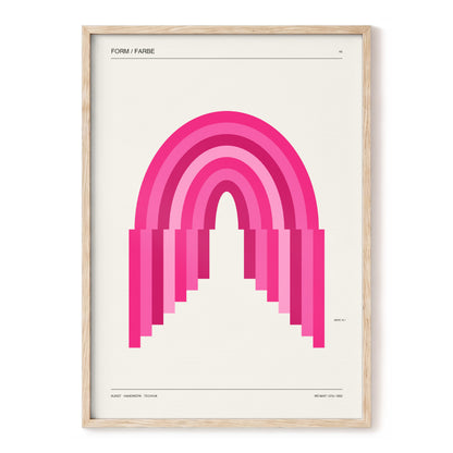 Pink Arch Rhythm, pink, beige minimalist wall art, front artwork view