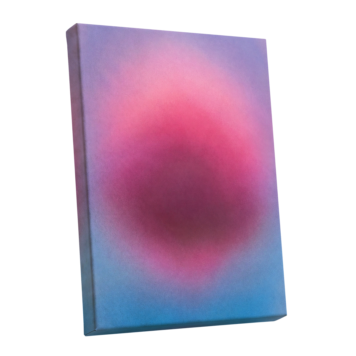 Pink in Soft Focus, pink, purple, blue abstract wall art shown as a stretched canvas wall art