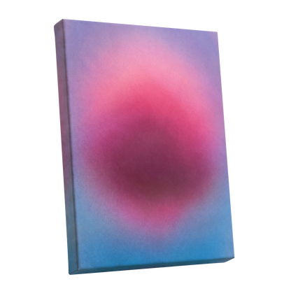Pink in Soft Focus, pink, purple, blue abstract wall art shown as a stretched canvas wall art