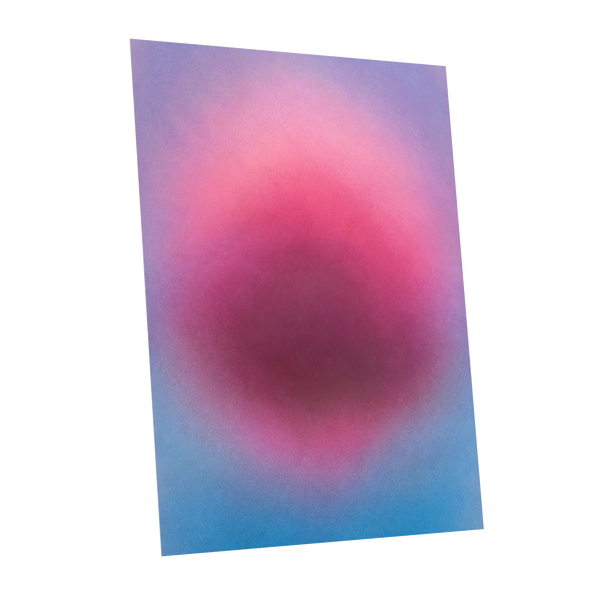 Pink in Soft Focus, pink, purple, blue abstract wall art shown as a unframed poster wall art print