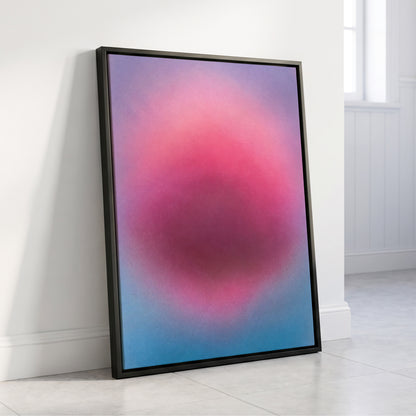 Pink in Soft Focus, pink, purple, blue abstract wall art displayed in a styled interior, gallery view 4