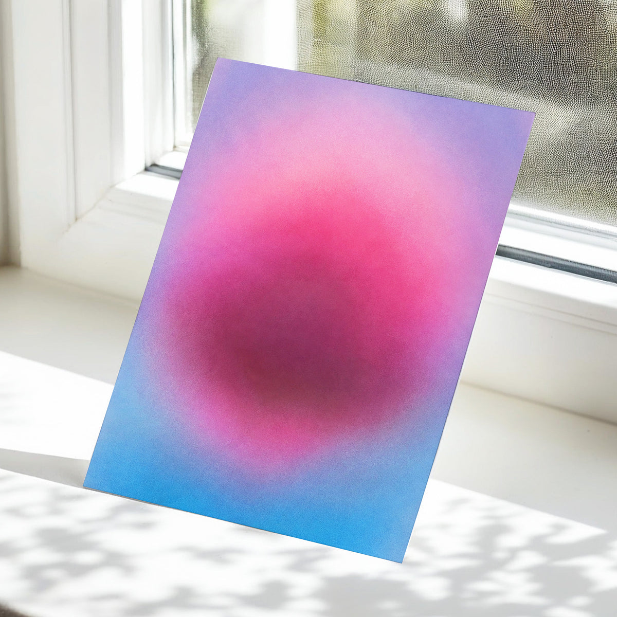 Pink in Soft Focus, pink, purple, blue abstract wall art displayed in a styled interior, gallery view 5