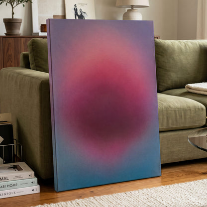 Pink in Soft Focus, pink, purple, blue abstract wall art displayed in a styled interior, gallery view 7