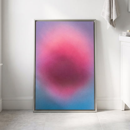 Pink in Soft Focus, pink, purple, blue abstract wall art displayed in a styled interior, gallery view 8