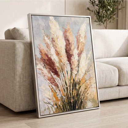 Plumes in Quiet Bloom – wall art displayed in a styled interior, gallery view 2