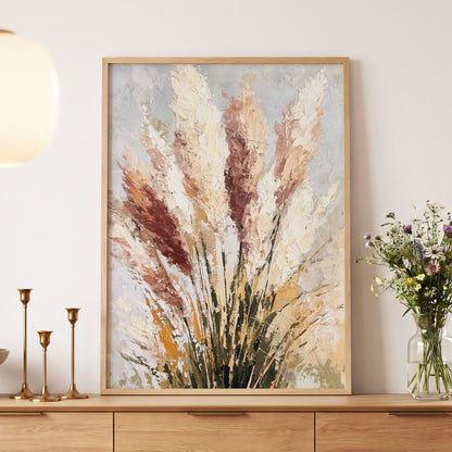 Plumes in Quiet Bloom – wall art displayed in a styled interior, gallery view 5