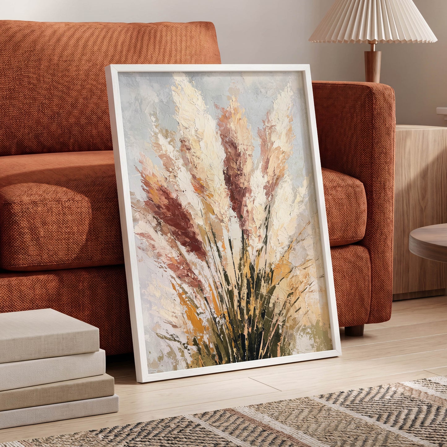 Plumes in Quiet Bloom – wall art displayed in a styled interior, gallery view 6