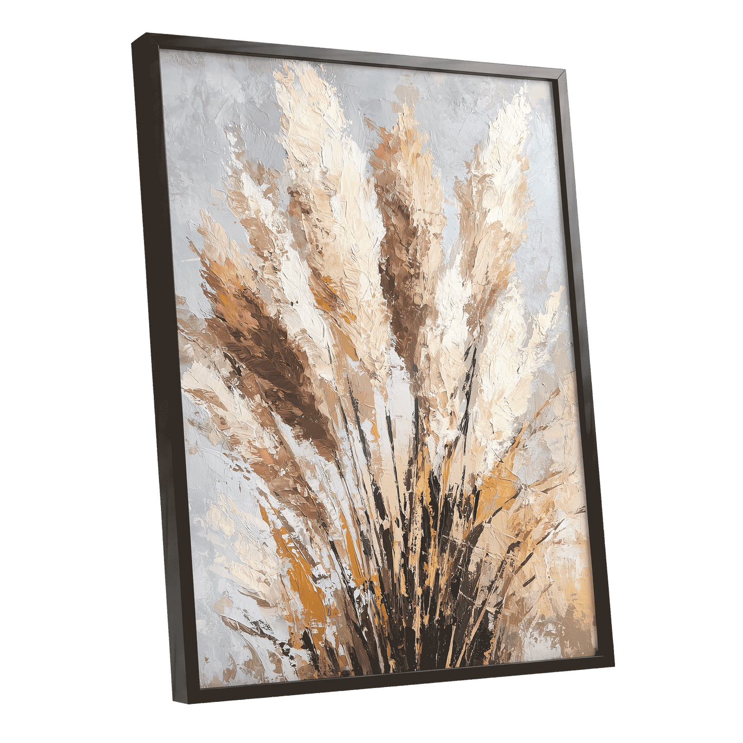 Plumes in Quiet Bloom – black framed poster option