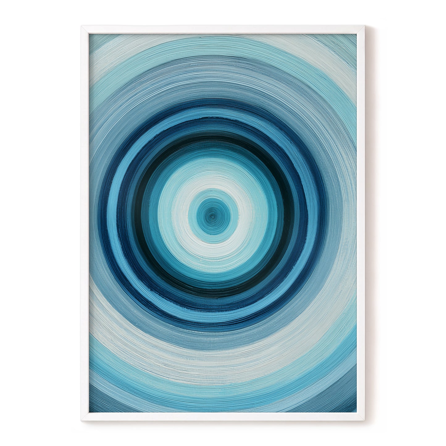 Polar Pulse, blue, gray, white abstract wall art, front artwork view